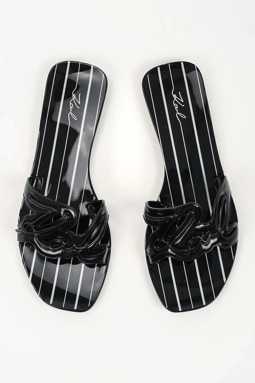 Желейные женские шлепанцы на плоской подошве - фото 4