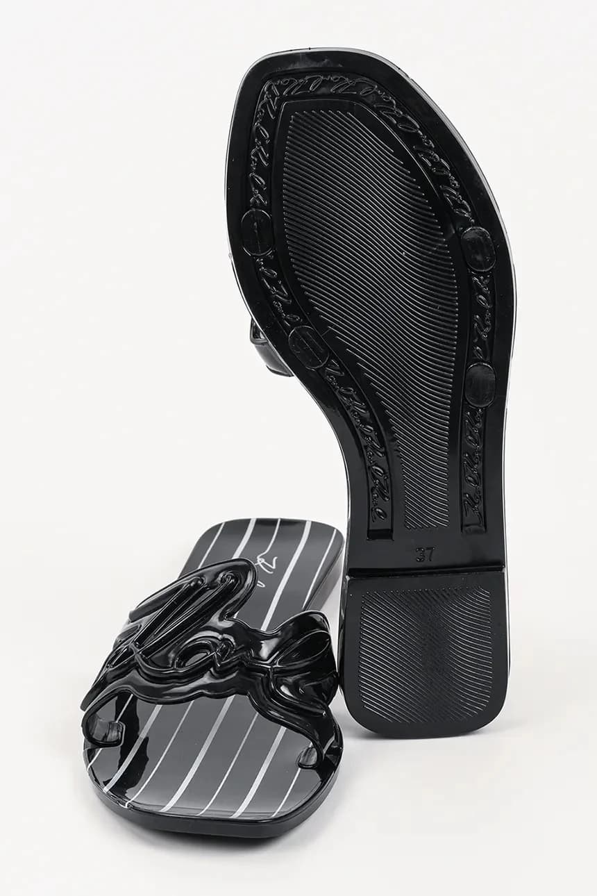 Желейные женские шлепанцы на плоской подошве - фото 5