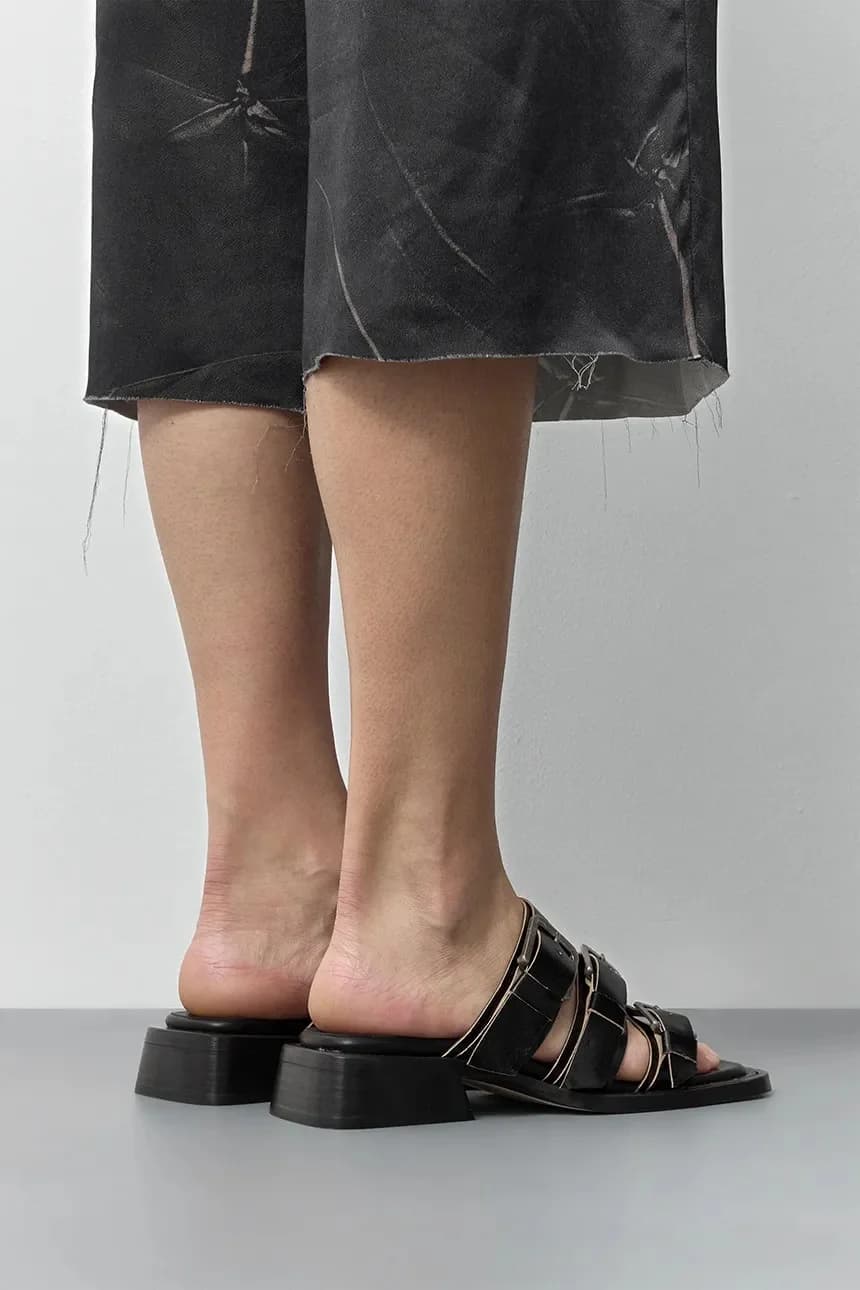 Женские кожаные шлепанцы Lordette на низком каблуке - фото 5