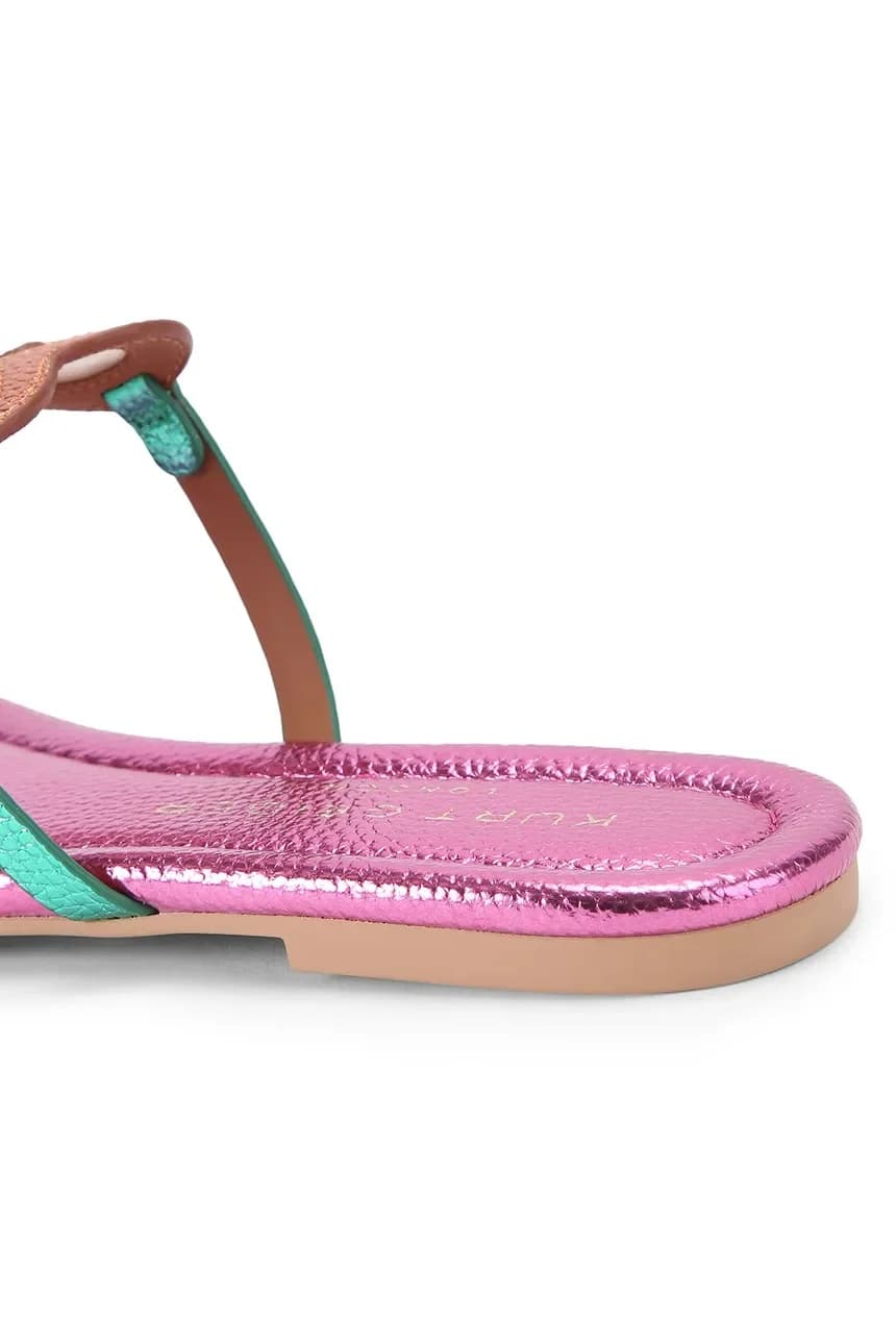 Женские кожаные шлепанцы Kurt Heart T Bar Flat - фото 3