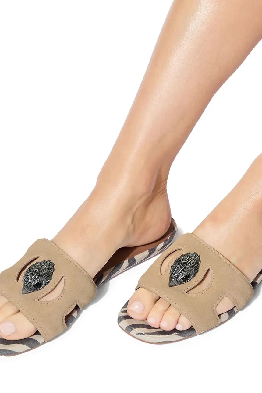 Женские кожаные шлепанцы Eagle Cut Out Flat Sdl - фото 5