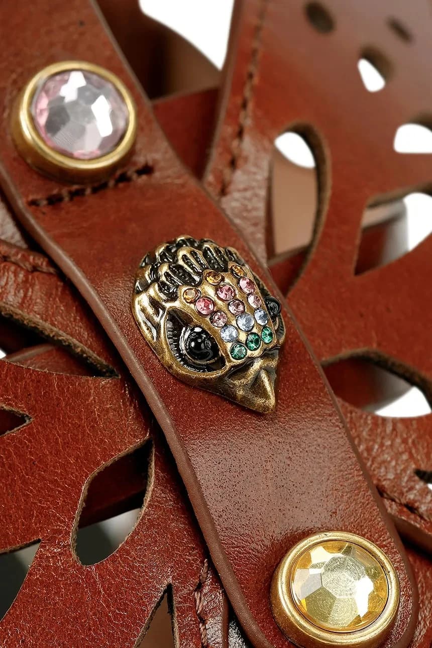 Женские кожаные римские сандалии Boho Butterfly Gladiator - фото 5