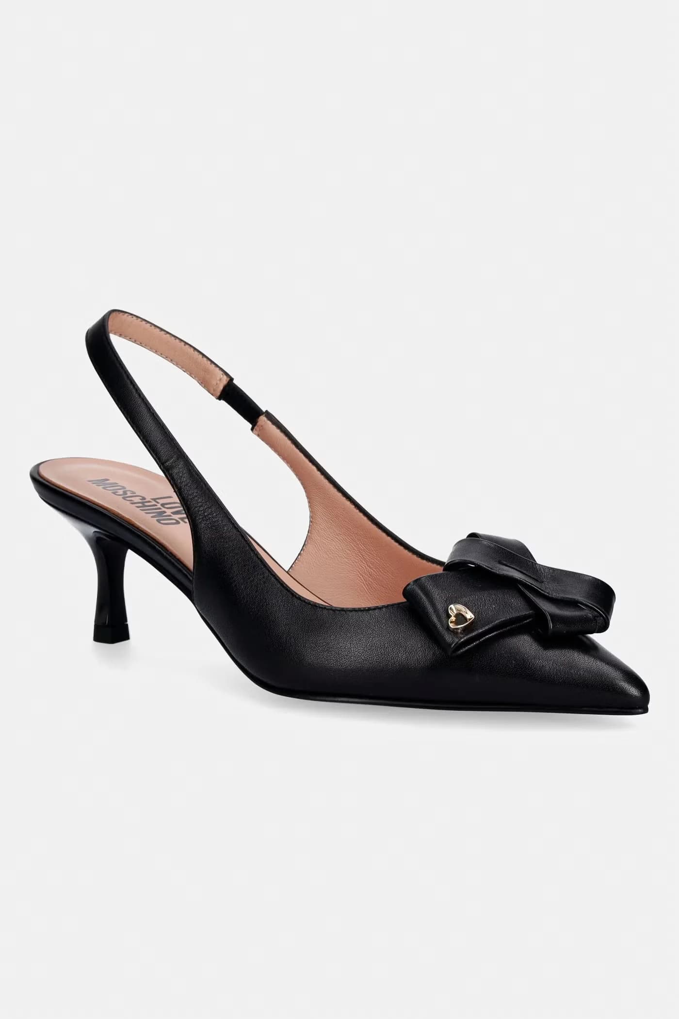 Кожаные туфли на высоком каблуке