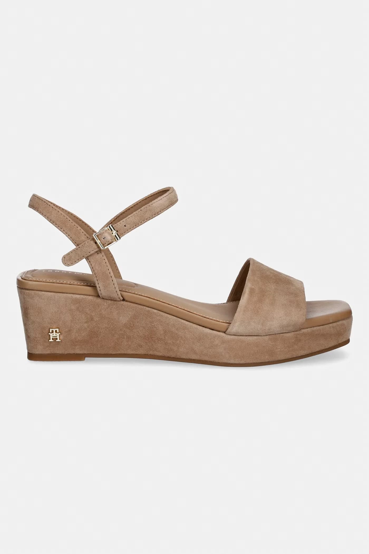 замшевые босоножки на танкетке SUEDE WRAPPED MID WEDGE - фото 2