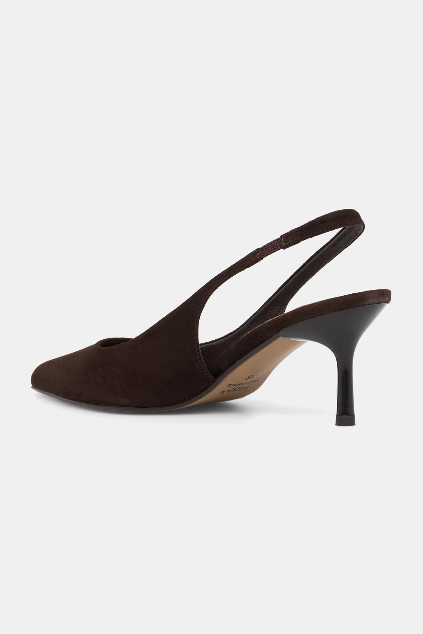 Замшевые туфли на высоком каблуке DIAMANTINE VELOURS с открытой пяткой. - фото 3