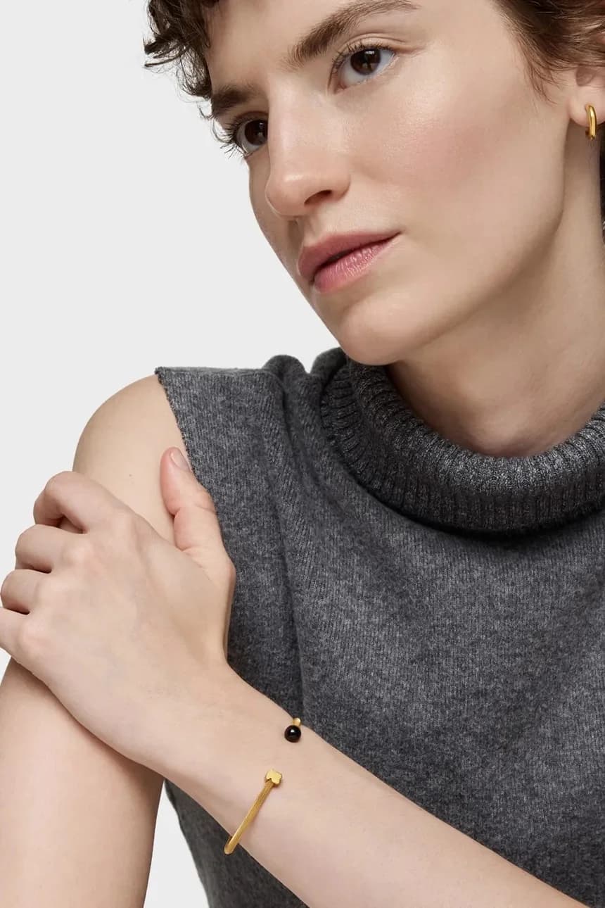 Позолоченный браслет с ониксом ICON MESH - фото 4