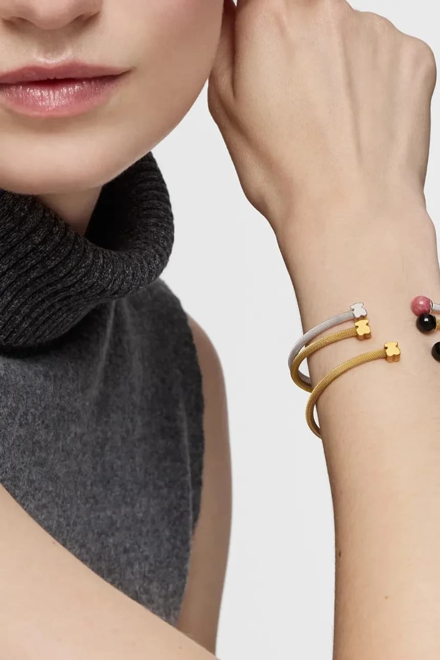 Позолоченный браслет с ониксом ICON MESH - фото 5