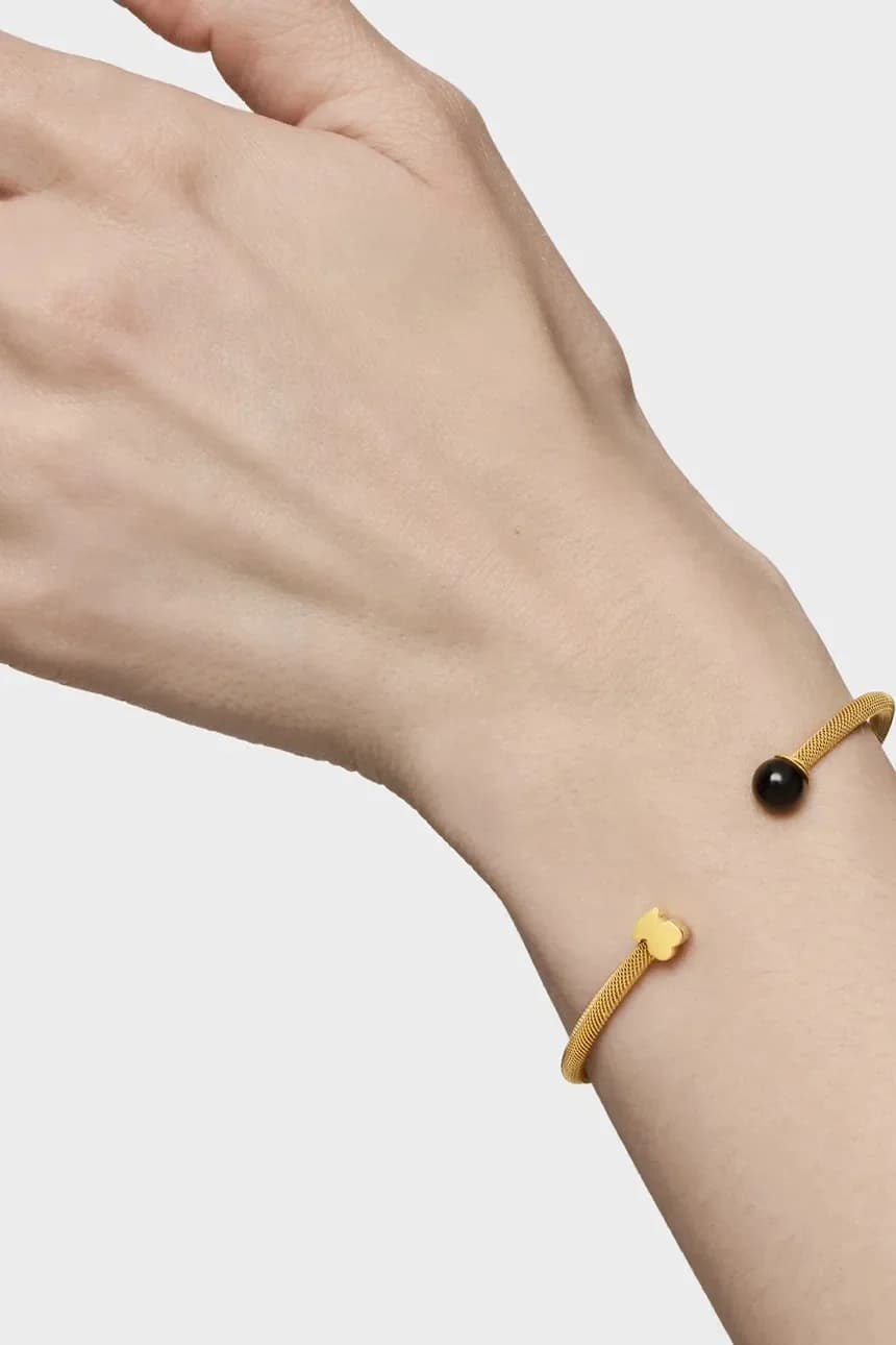 Позолоченный браслет с ониксом ICON MESH - фото 6