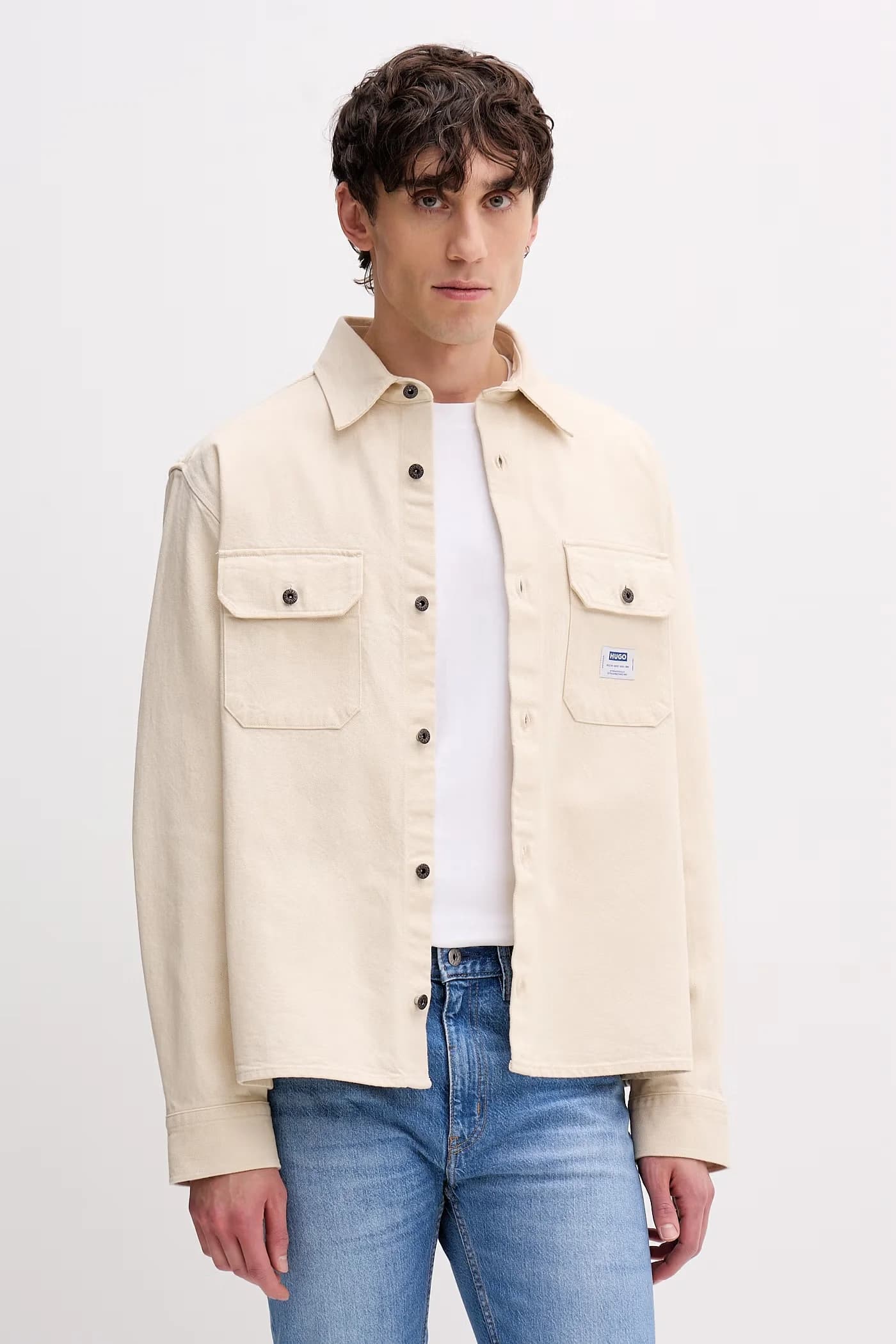 HUGO Ekynone синяя мужская джинсовая рубашка