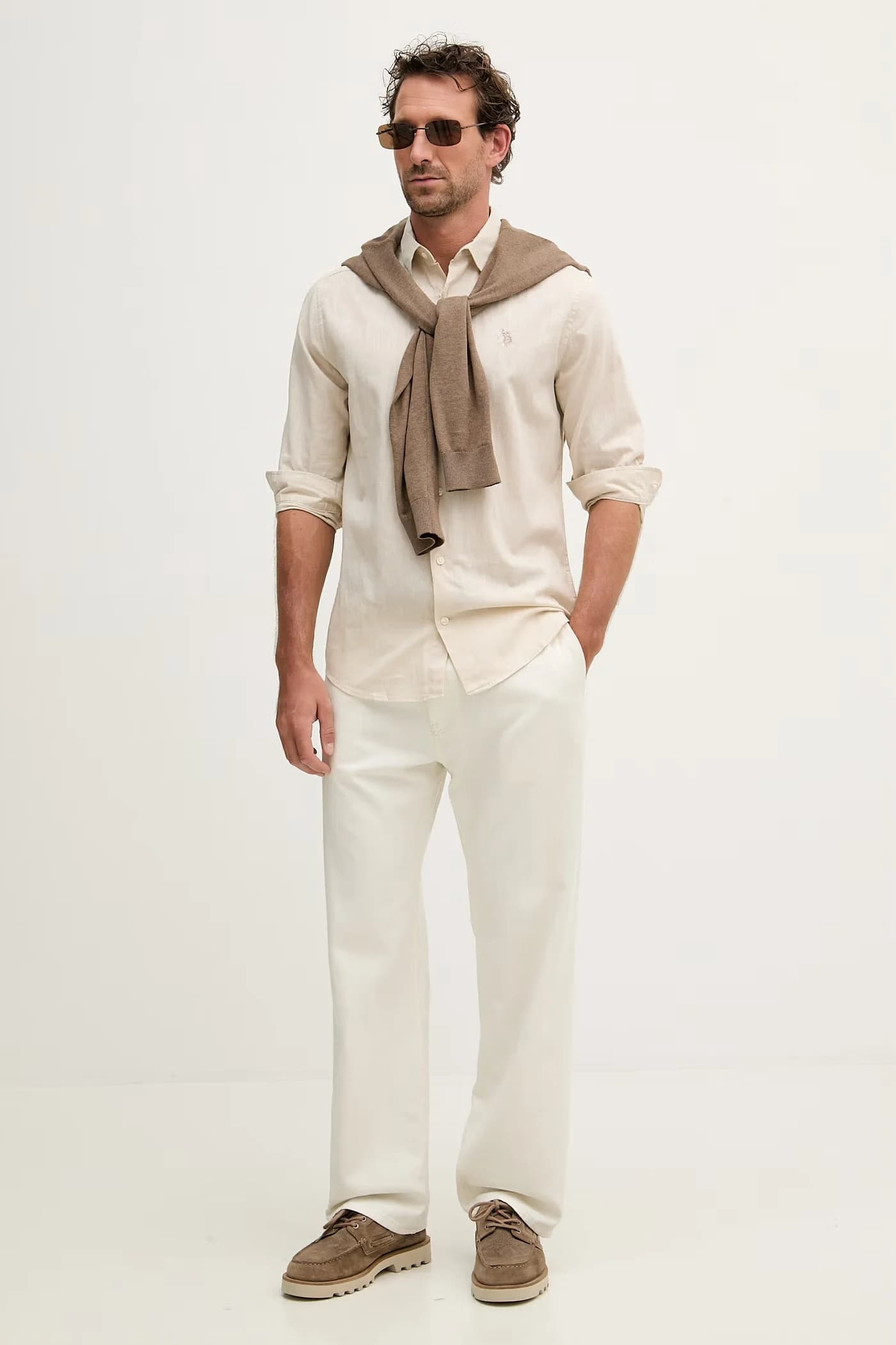 Мужская рубашка сафари из льна LINEN BLEND LS - фото 2