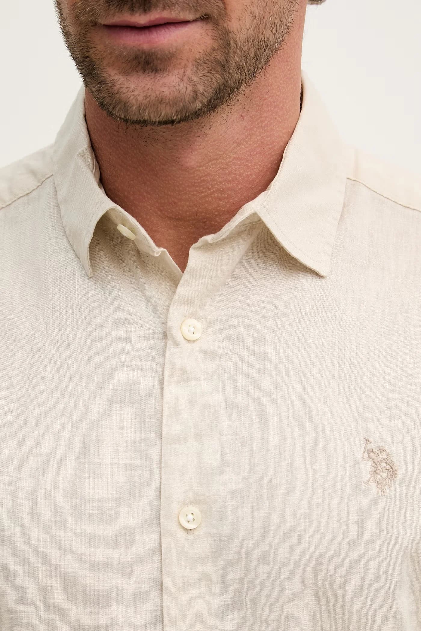 Мужская рубашка сафари из льна LINEN BLEND LS - фото 5