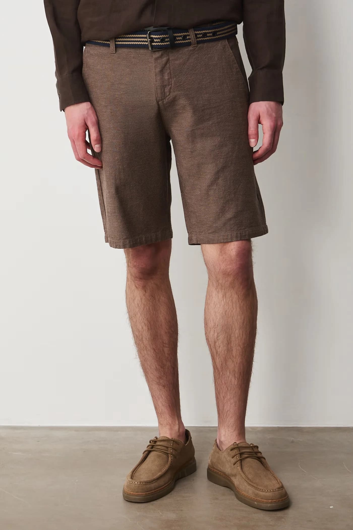 Шорты из смесового льна