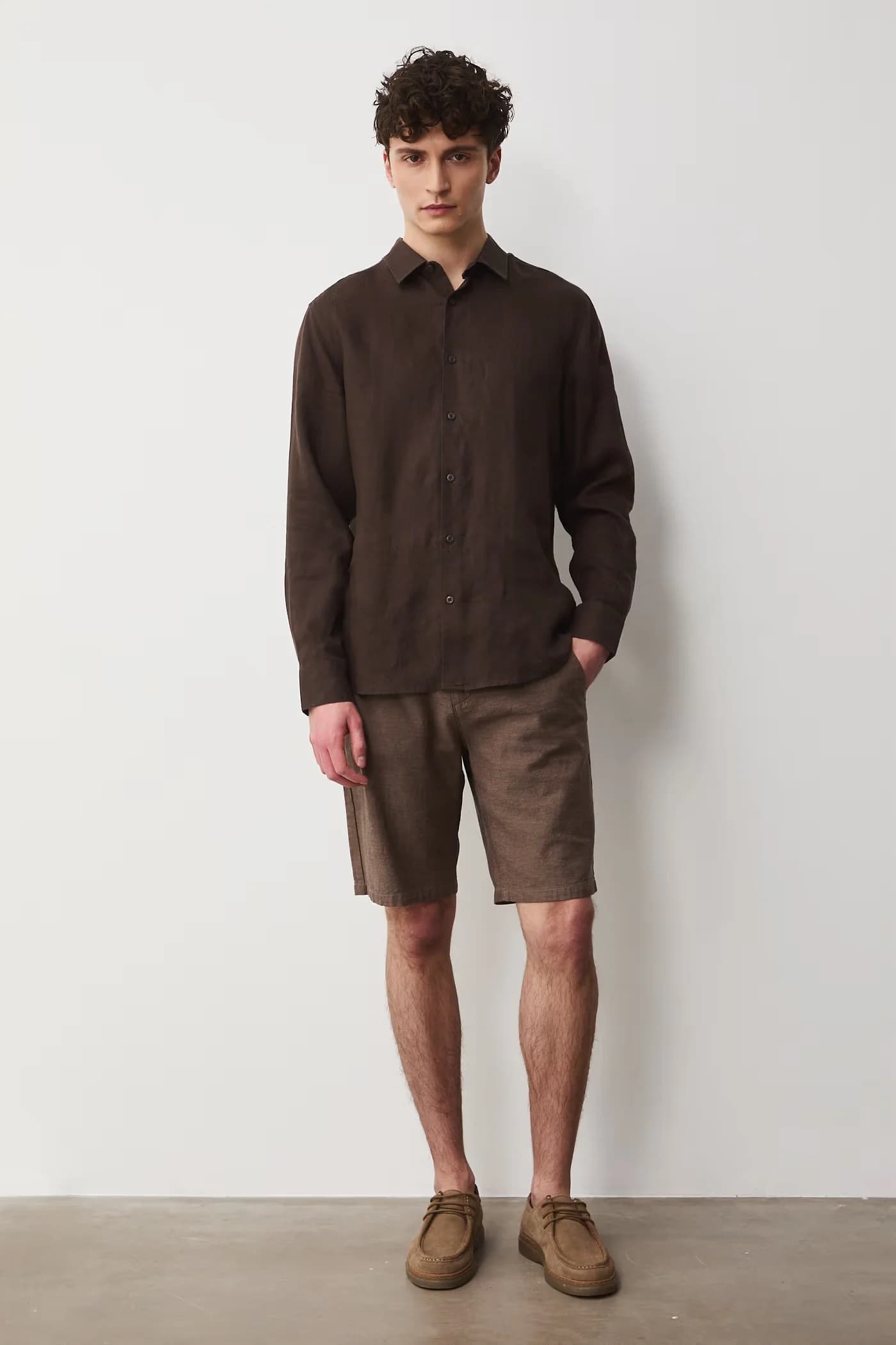 Шорты из смесового льна - фото 2