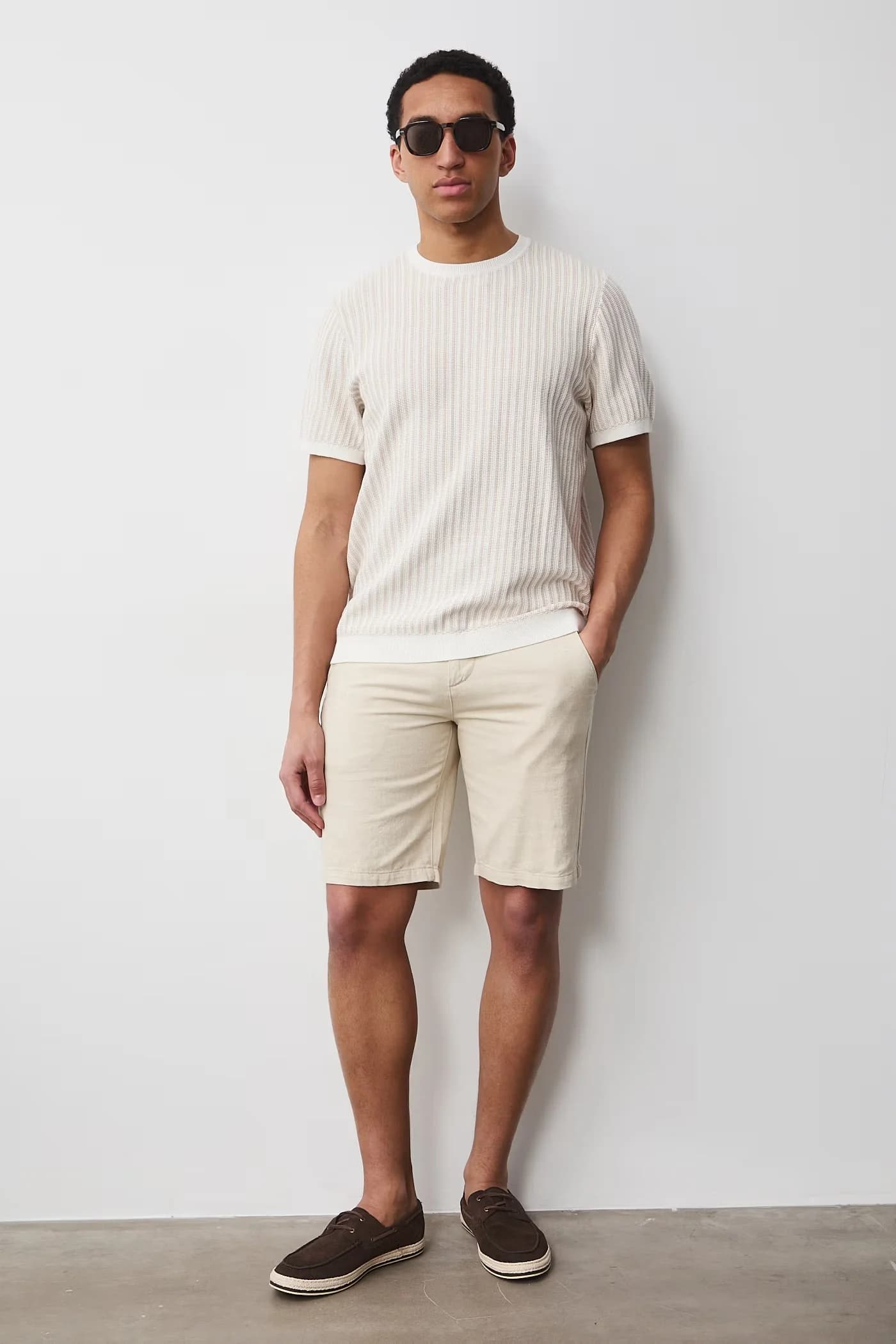 Шорты из смесового льна