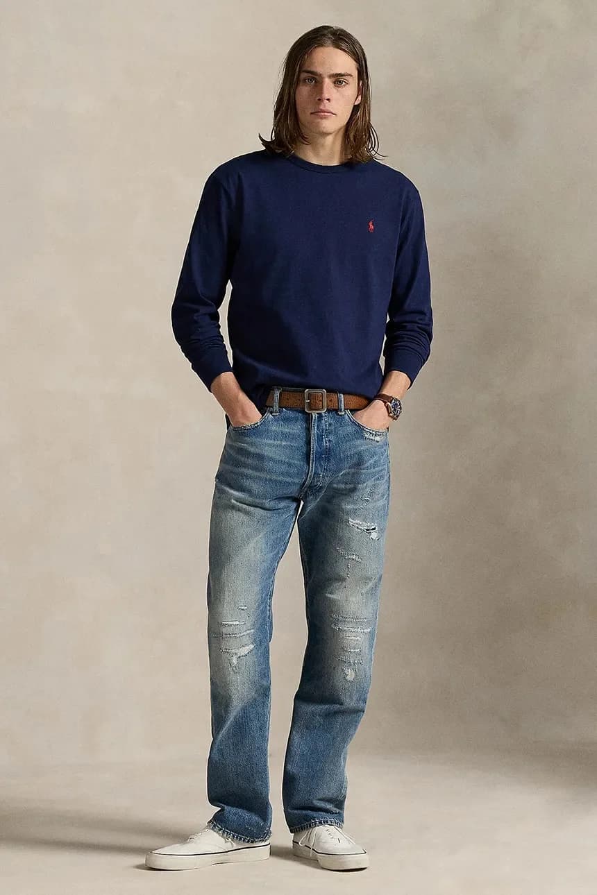 Хлопковая рубашка с длинным рукавом - фото 3