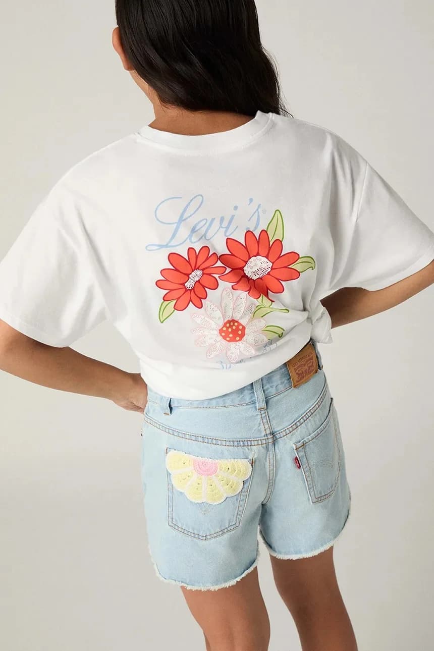 Детские джинсовые шорты CROCHET APPLIQUE A LINE SH - фото 7