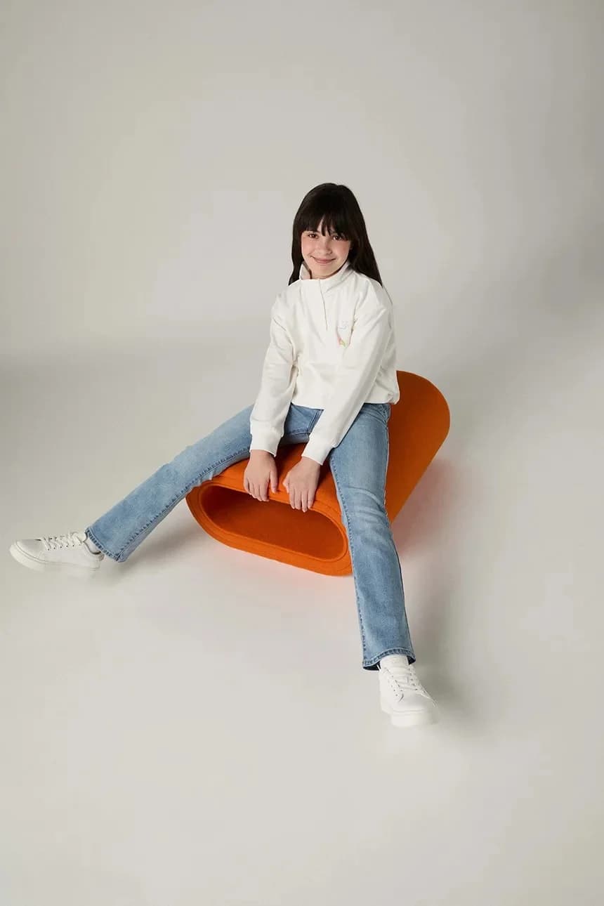 Детский лонгслив BUBBLE HEM LS KNIT TOP - фото 7