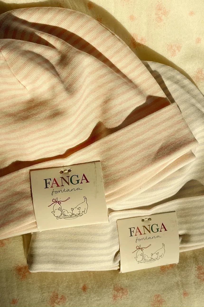 Детская шапка из хлопка FIO STRIPE 2 PACK BEANIE OCS 2 шт. - фото 4