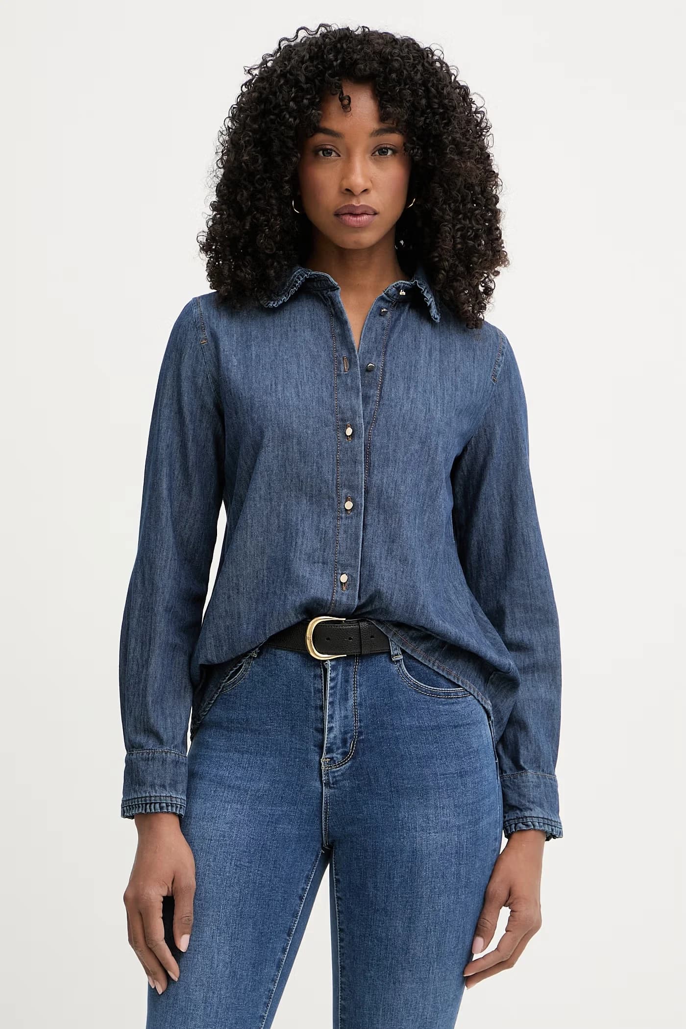 BUSSOLA женская джинсовая рубашка