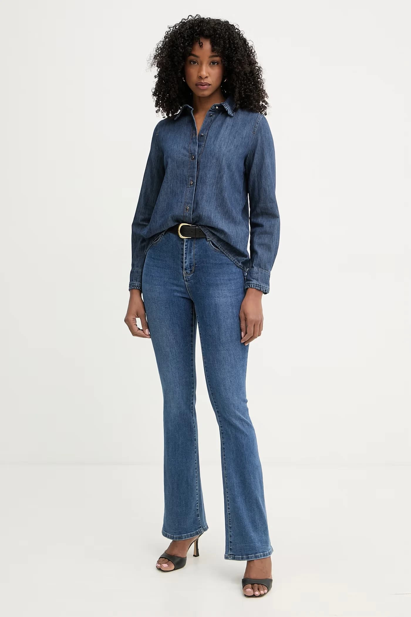 BUSSOLA женская джинсовая рубашка - фото 2