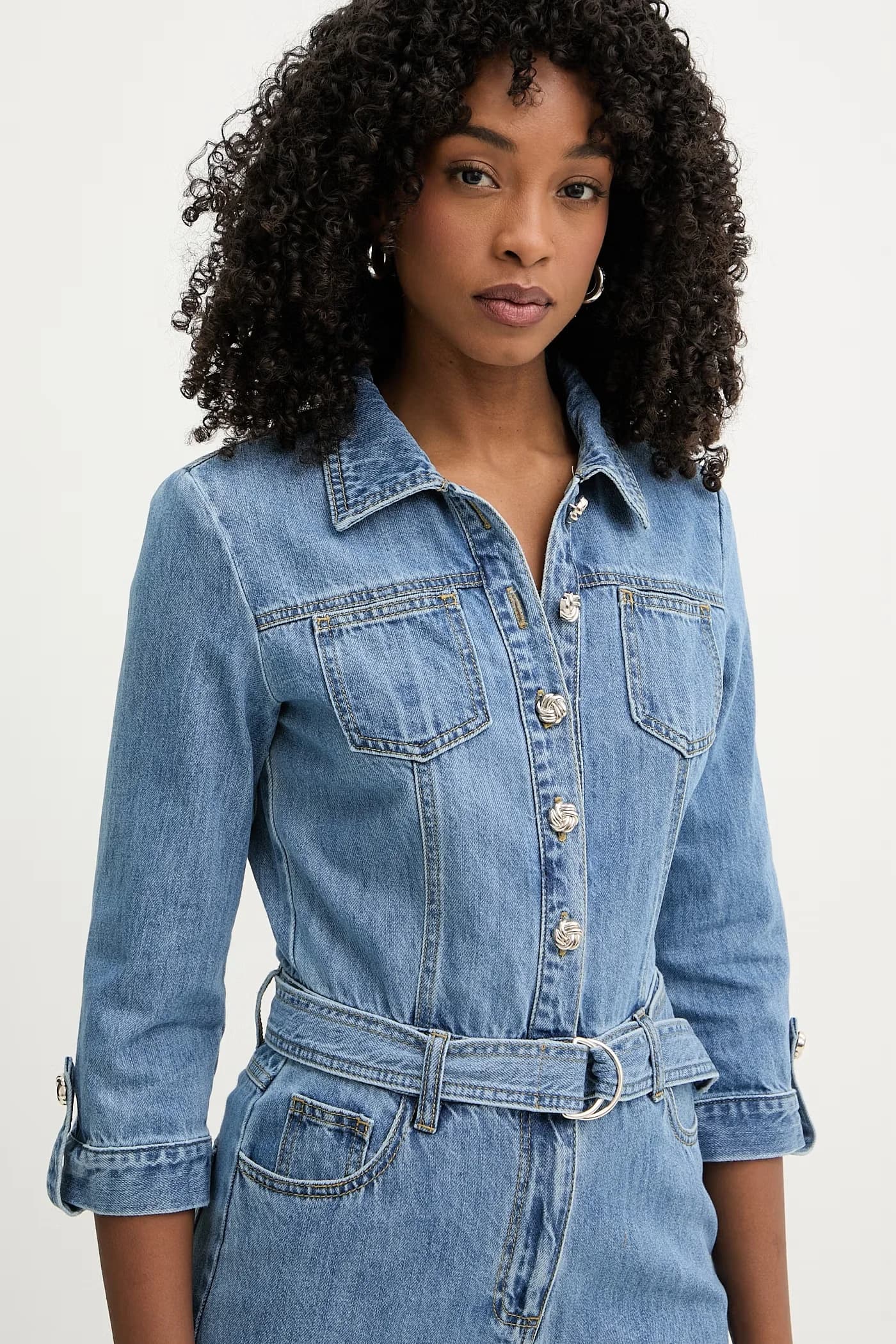 Женский джинсовый комбинезон - фото 4