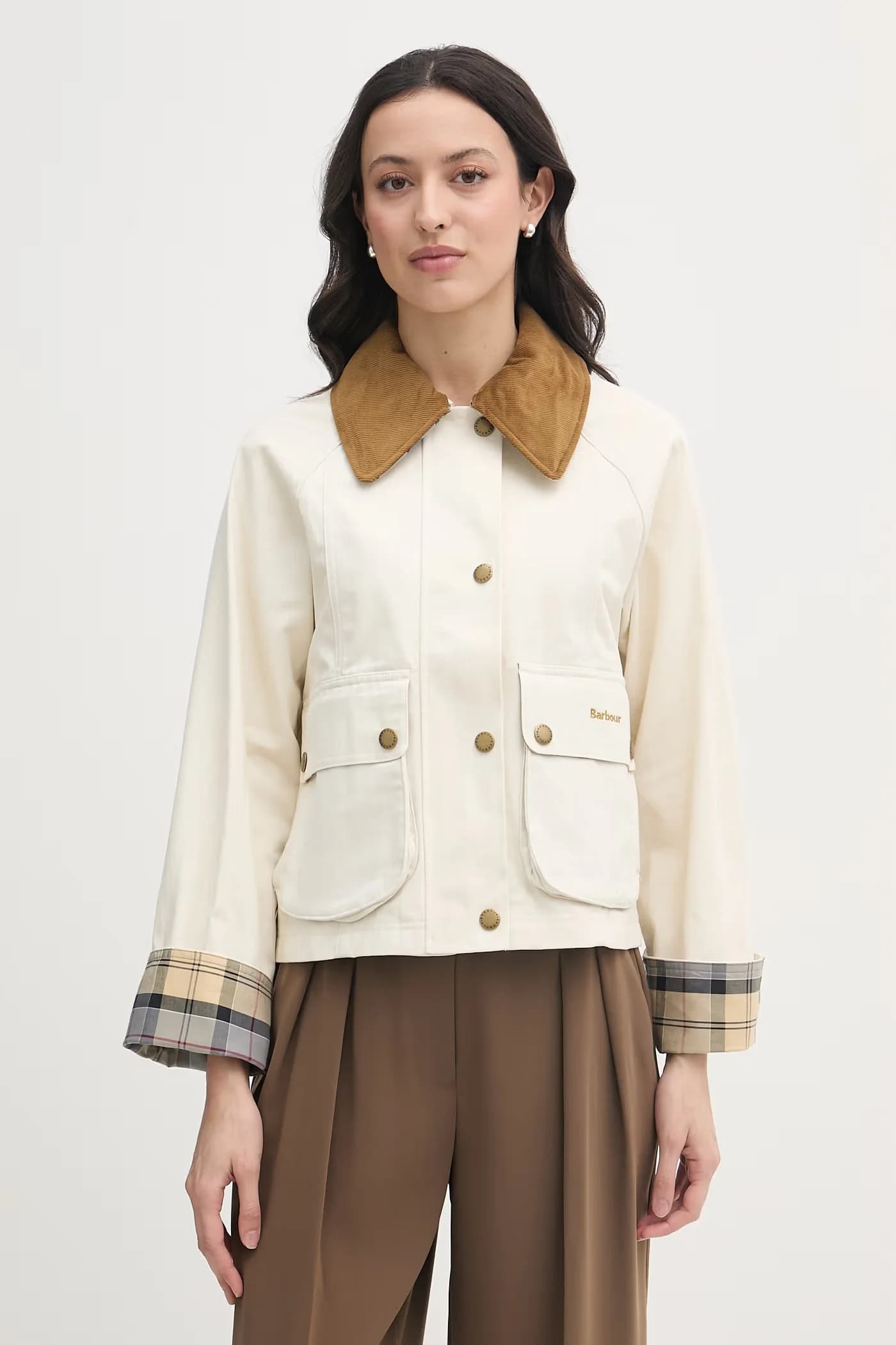 Женская короткая куртка из хлопка