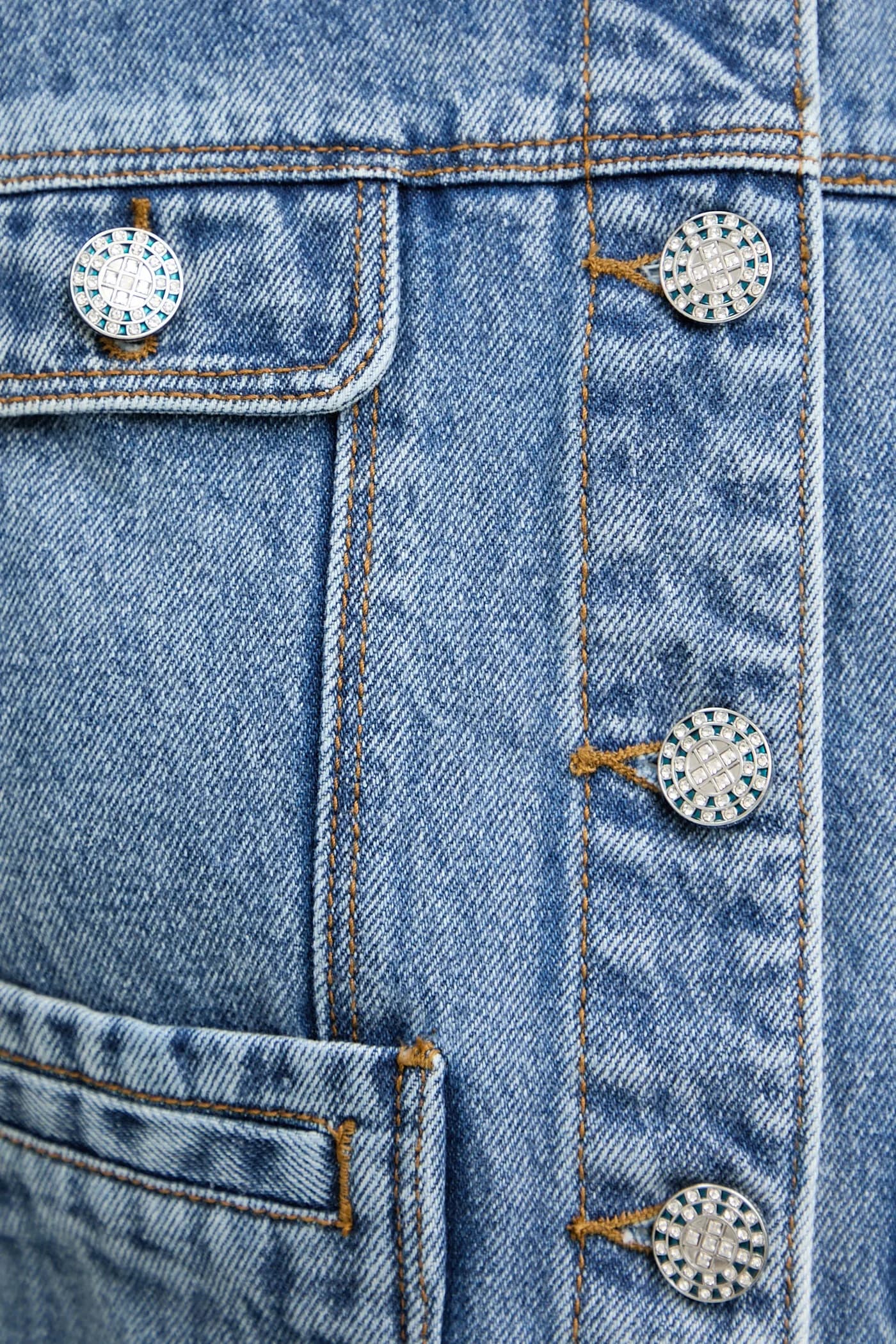 Женский джинсовый жилет - фото 5