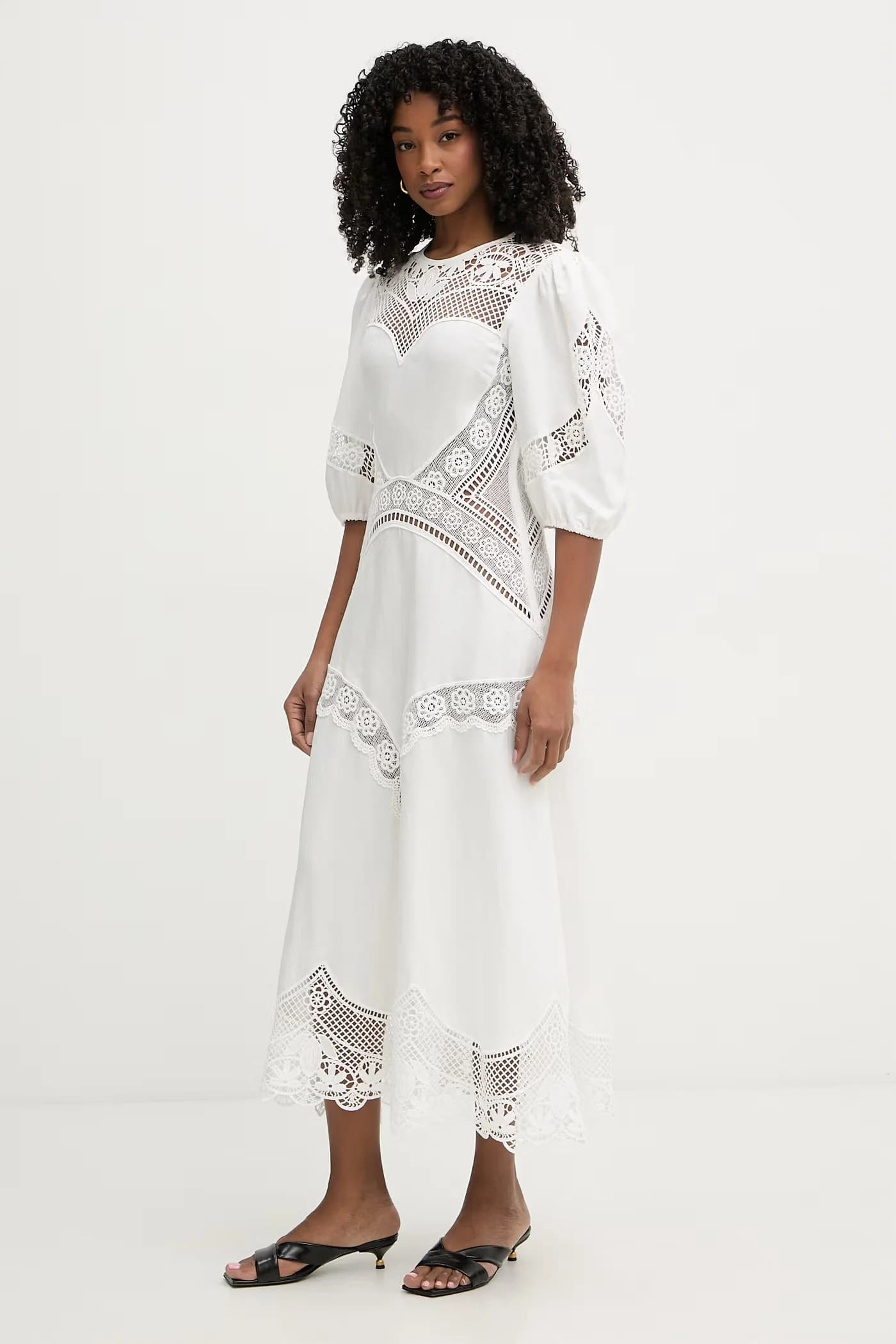 Расклешенное платье из вискозы. - фото 3