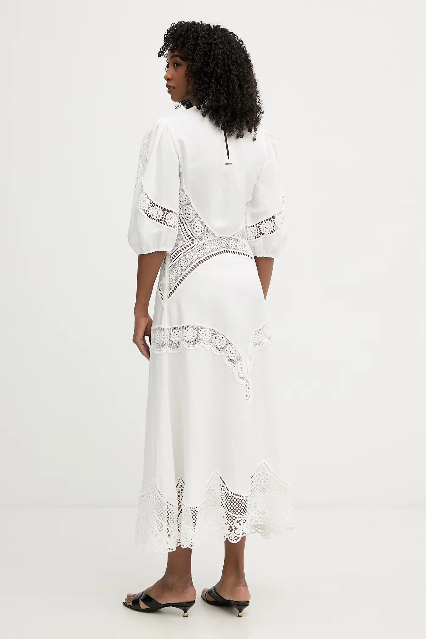 Расклешенное платье из вискозы. - фото 5