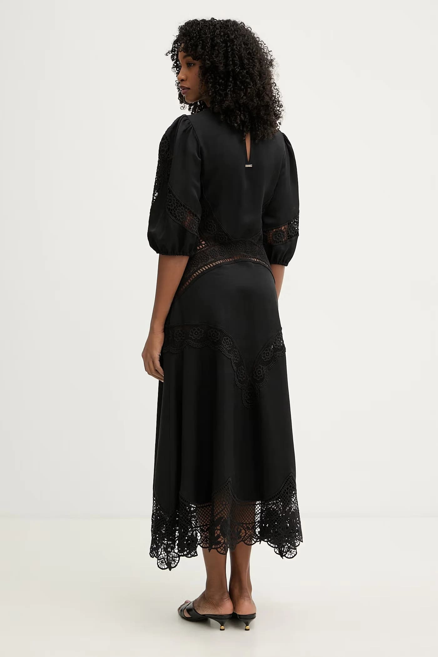 Расклешенное платье из вискозы. - фото 5