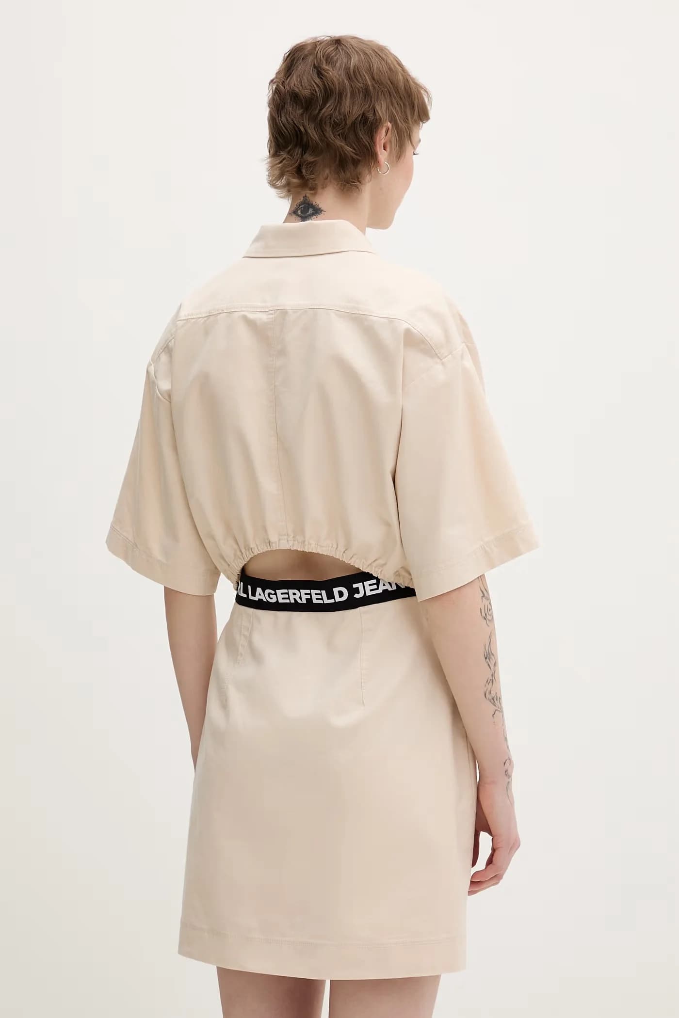 Хлопковое платье-рубашка - фото 5