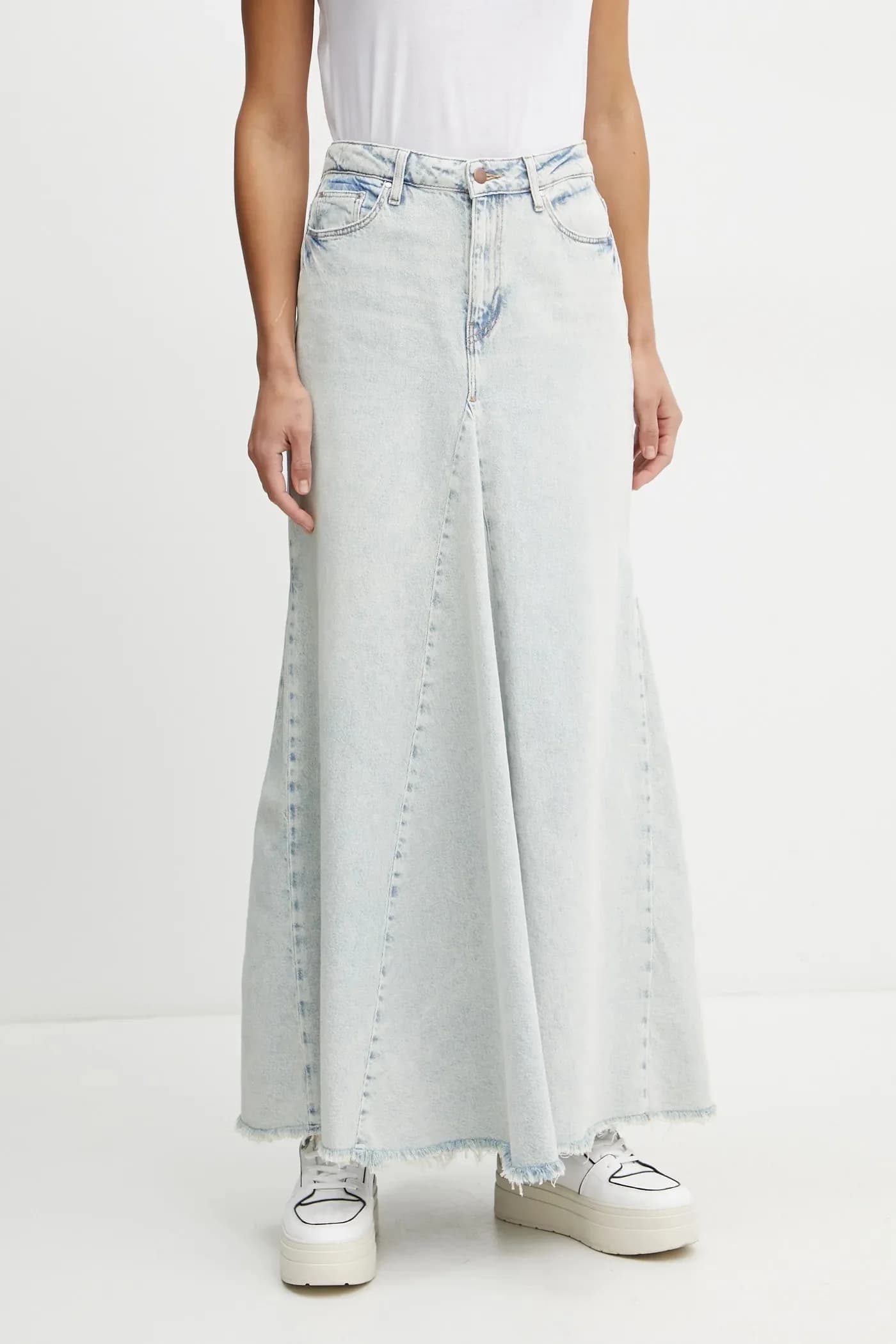 Джинсовая юбка со вставками