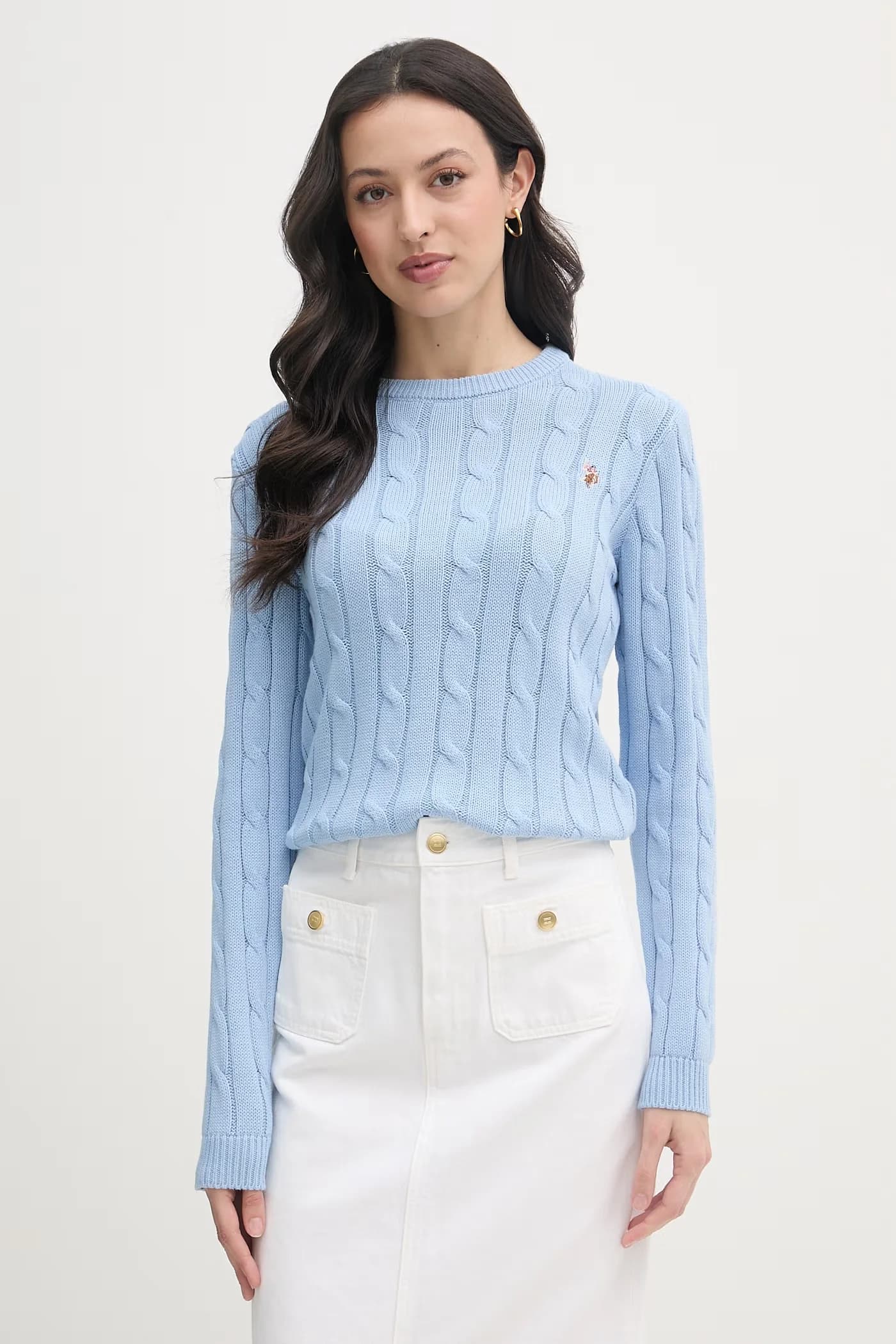 Женский хлопковый свитер CREW NECK CABLE