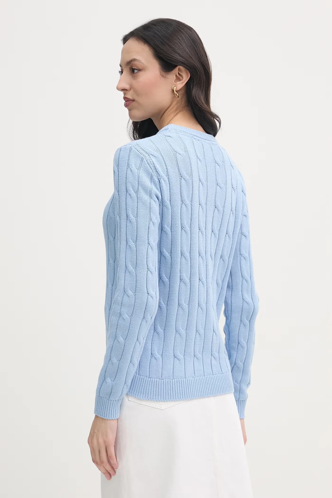 Женский хлопковый свитер CREW NECK CABLE - фото 3