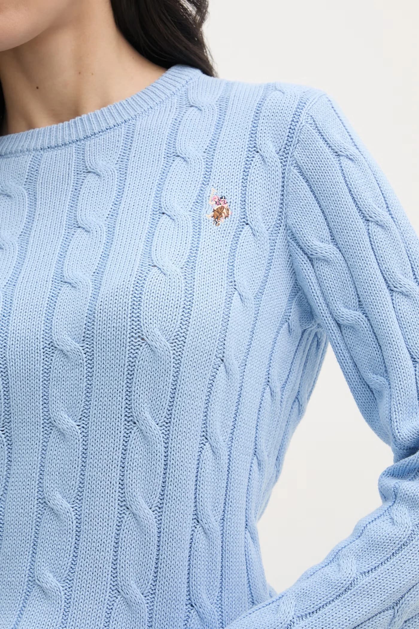 Женский хлопковый свитер CREW NECK CABLE - фото 5