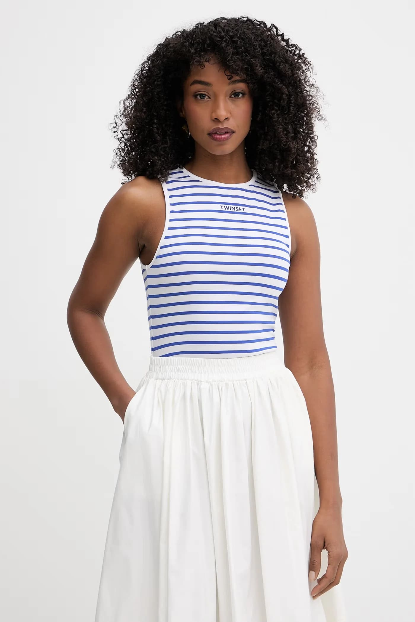 Женский хлопковый топ с эластаном