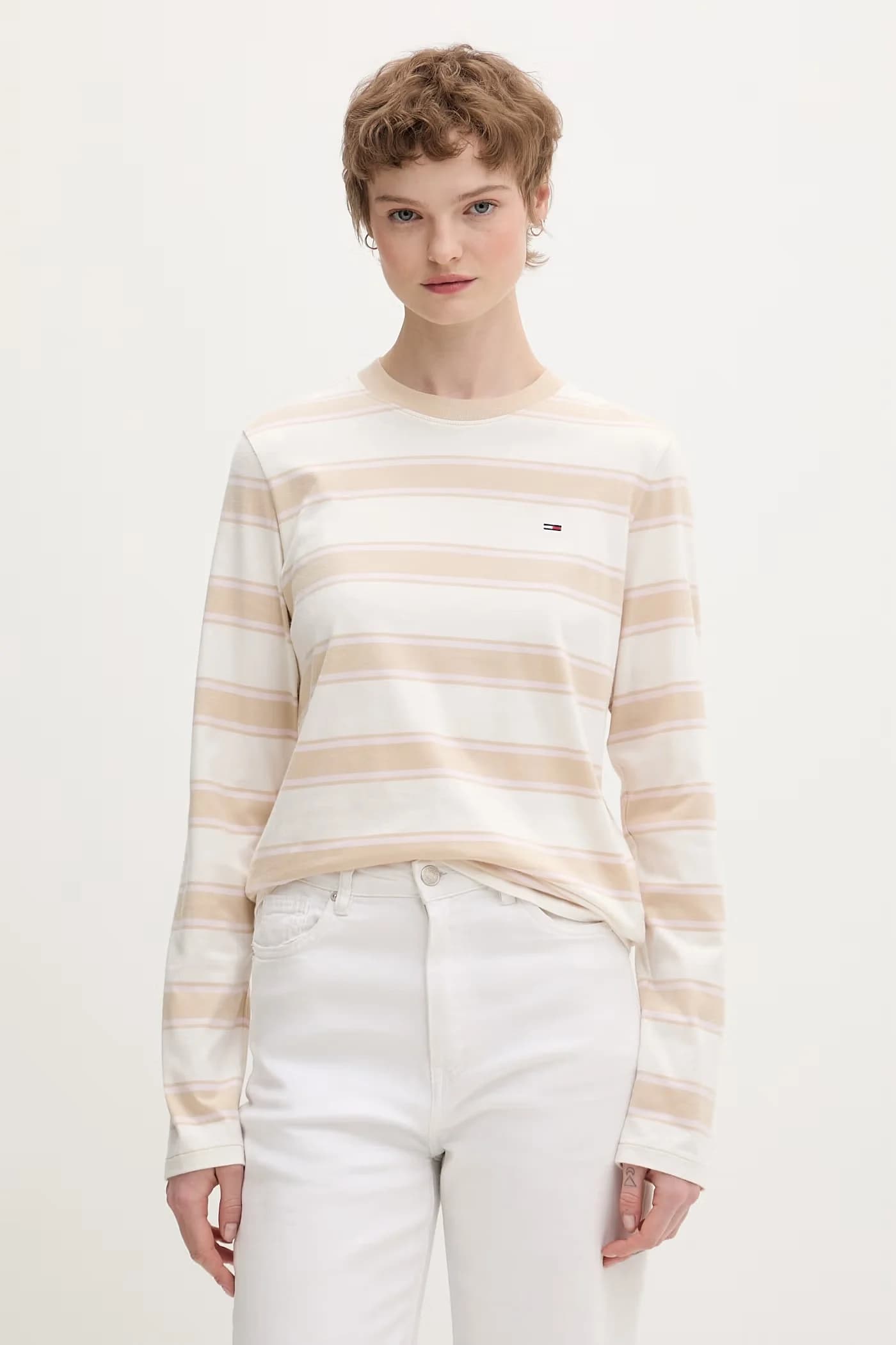 Женская хлопковая рубашка с длинным рукавом