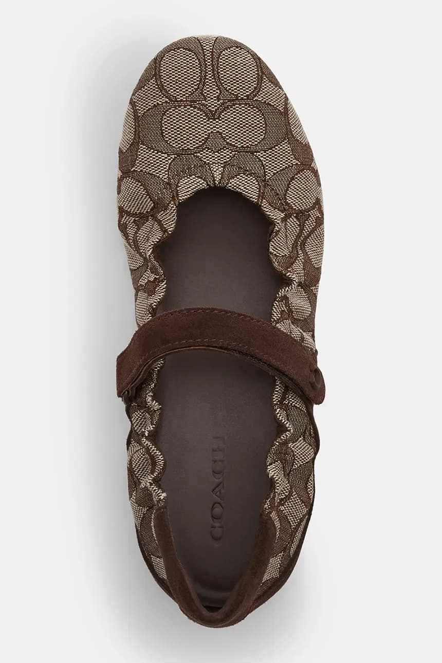 Балетки Coach Кроссовки Mary Jane с фирменным жаккардом - фото 7