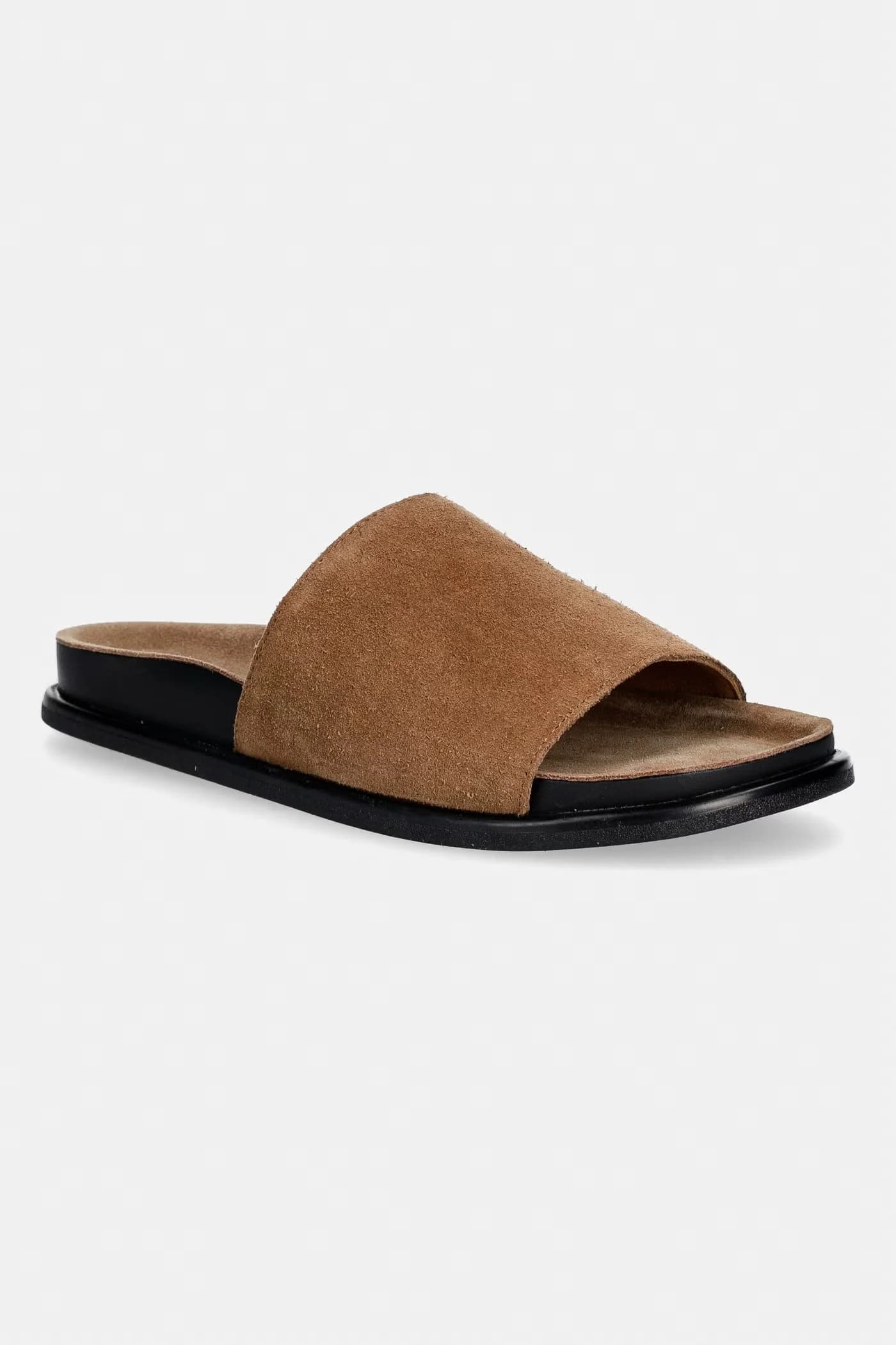 Женские замшевые шлепанцы на плоской подошве EFFIE