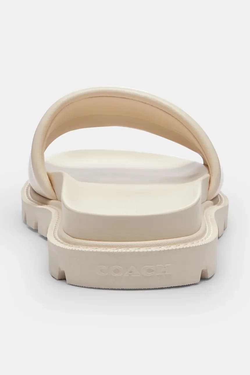 Женские кожаные туфли на плоской подошве Brynn Leather Slide Sandal - фото 3