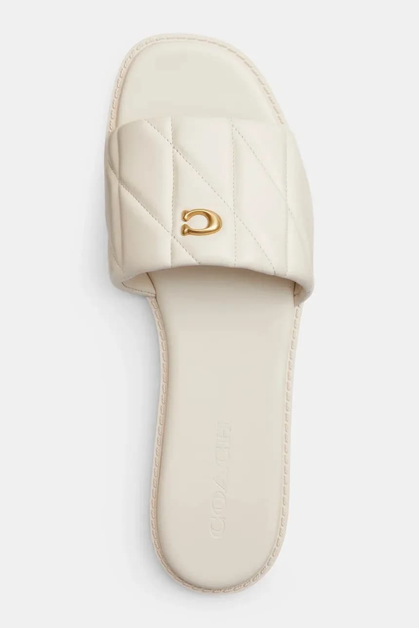 Женские кожаные стеганые сандалии Holly на плоской подошве - фото 4