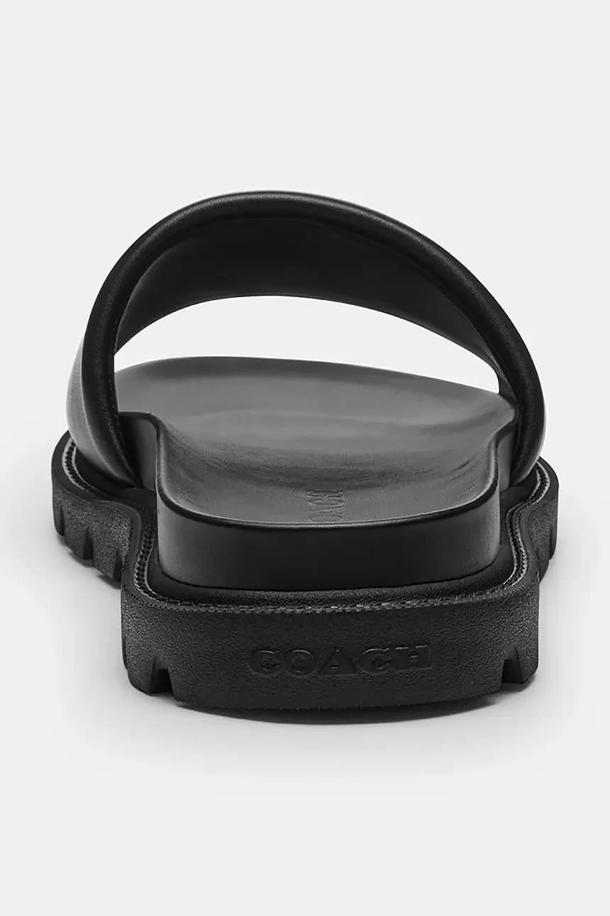 Женские кожаные туфли на плоской подошве Brynn Leather Slide Sandal - фото 3