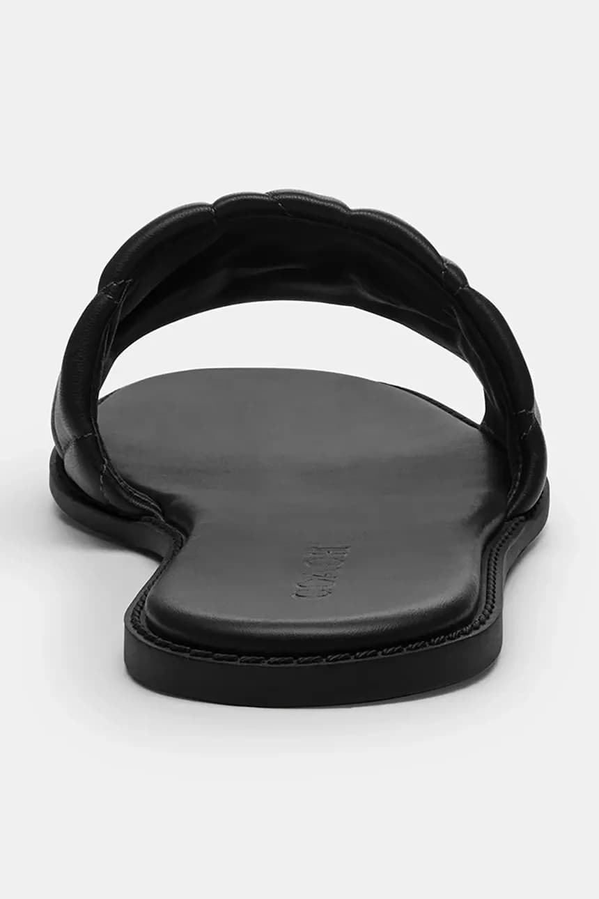 Женские кожаные стеганые сандалии Holly на плоской подошве - фото 3