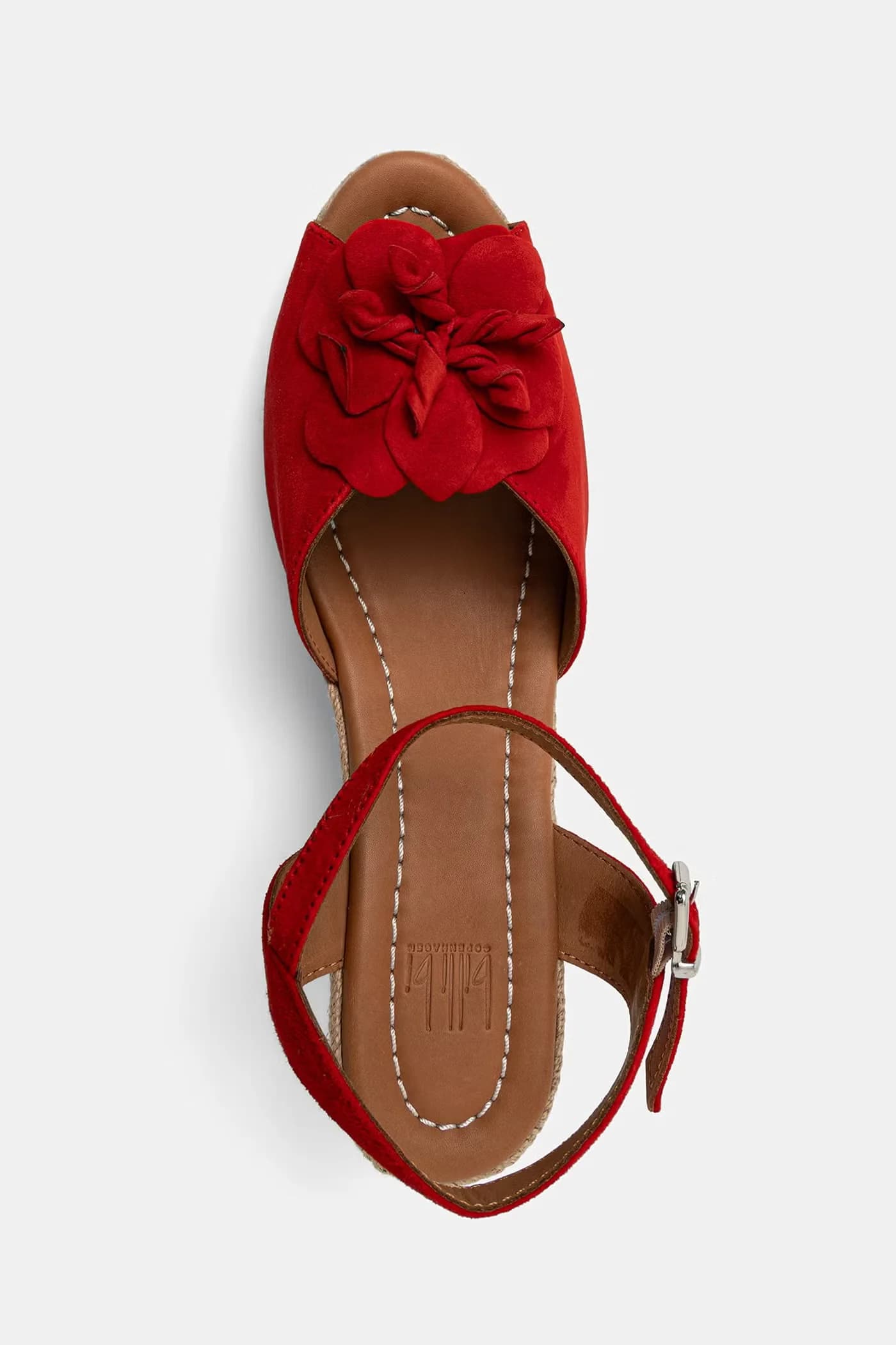 босоножки из нубука на танкетке - фото 4