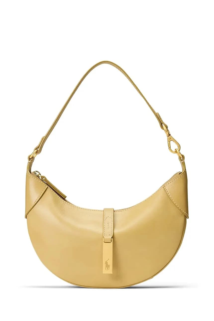 Женская кожаная сумочка с круассанами