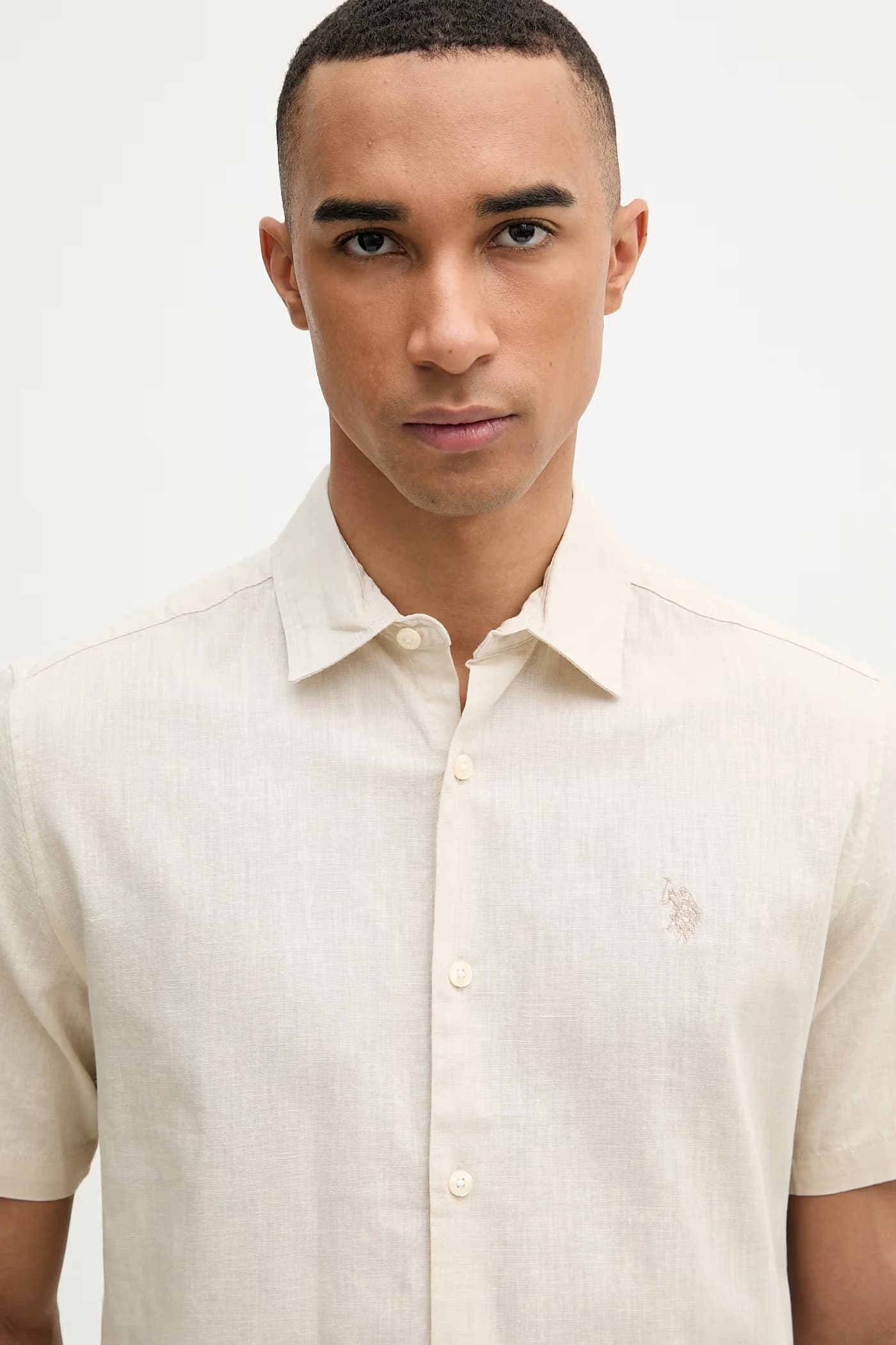 Мужская рубашка сафари из льна LINEN BLEND SS - фото 4