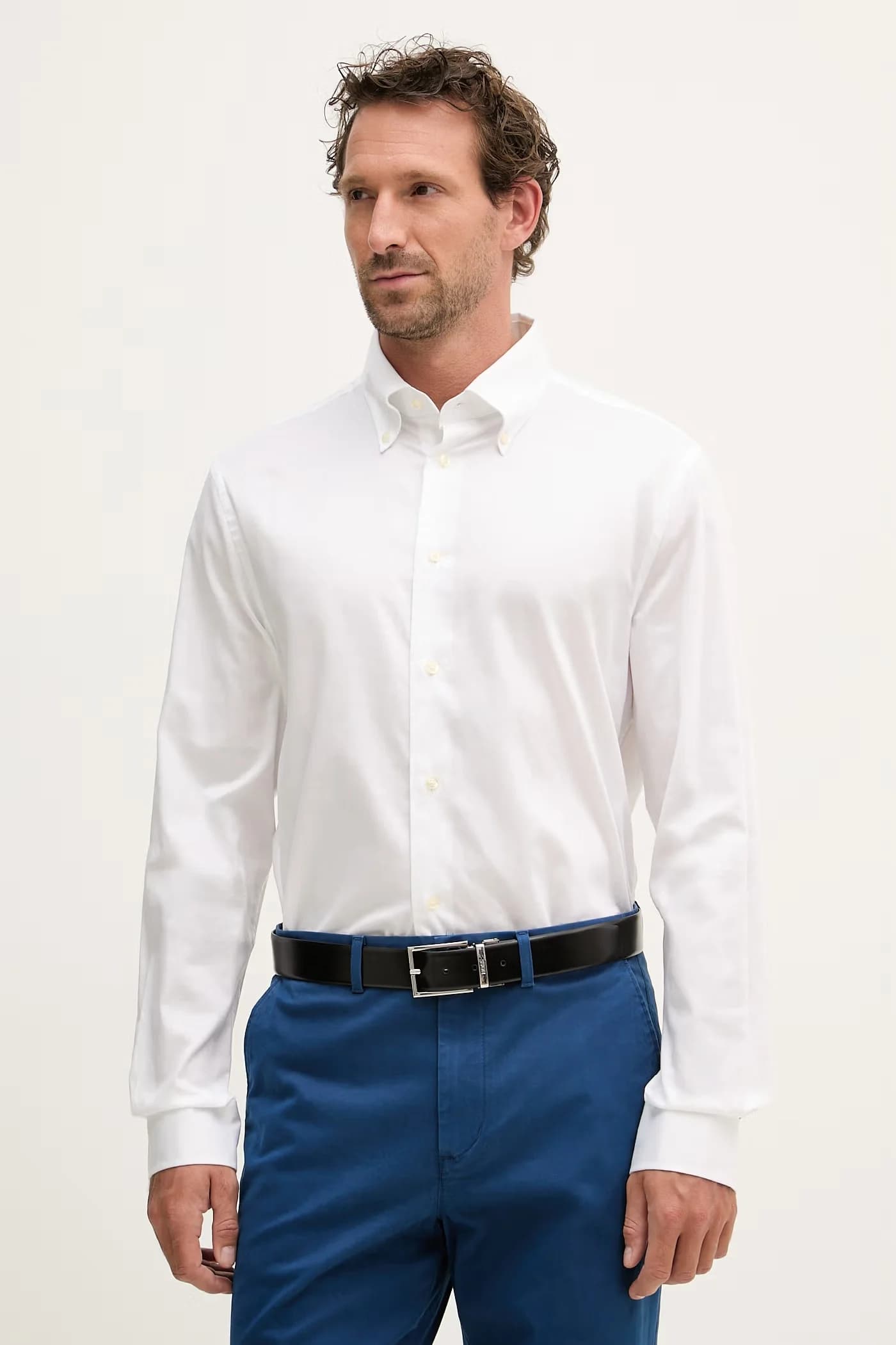 Мужская рубашка из хлопка с эластаном