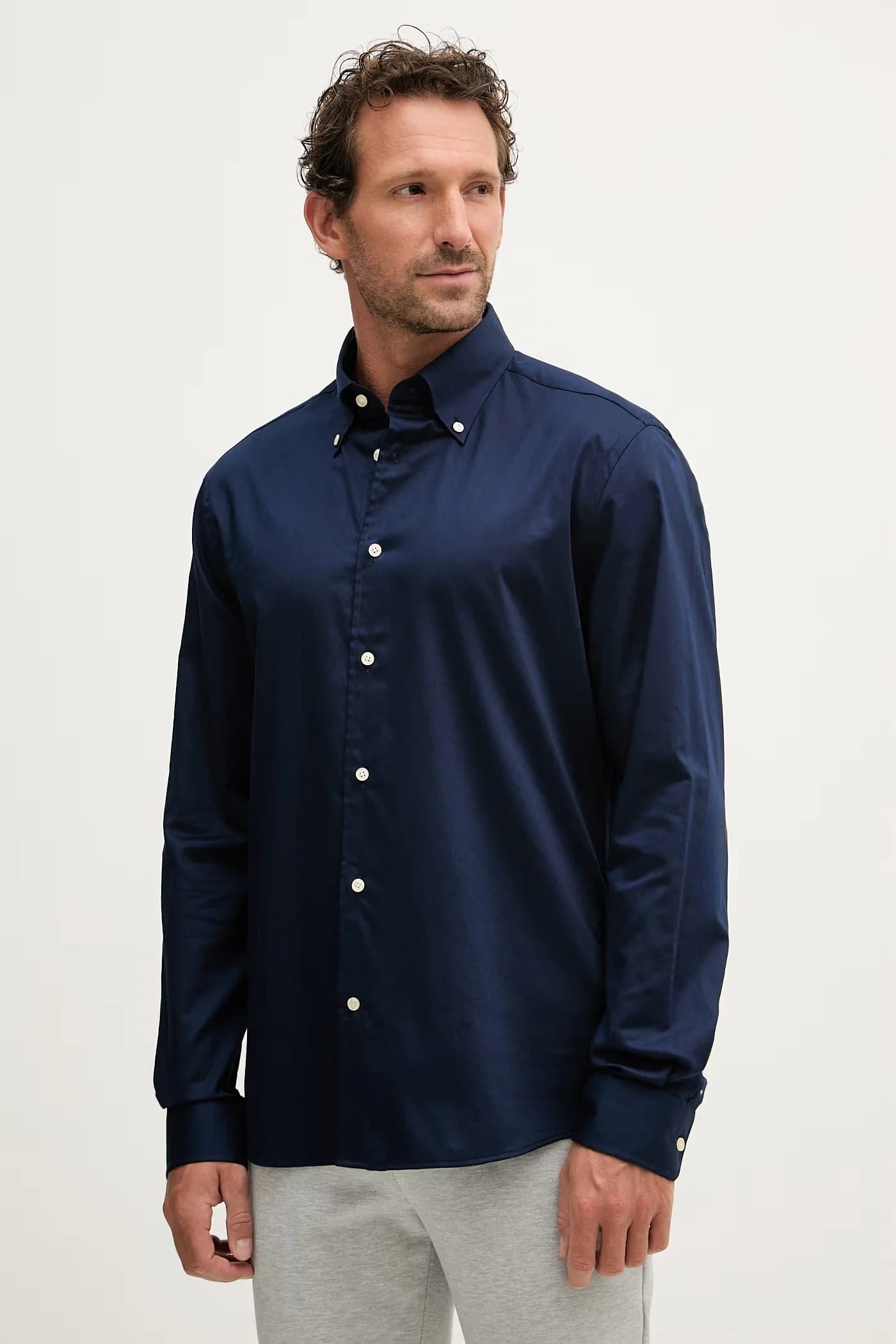 Мужская рубашка из хлопка с эластаном