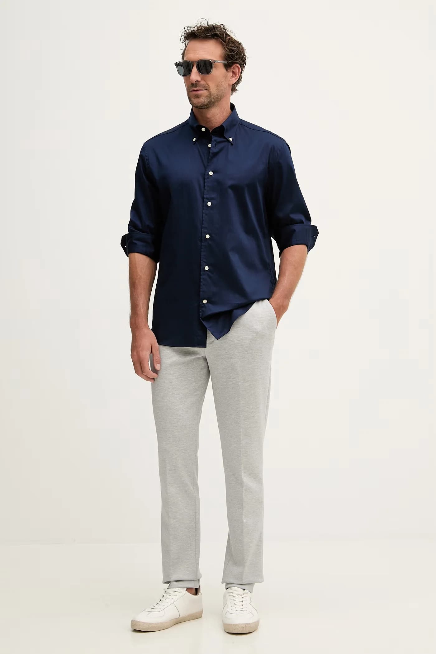 Мужская рубашка из хлопка с эластаном - фото 2