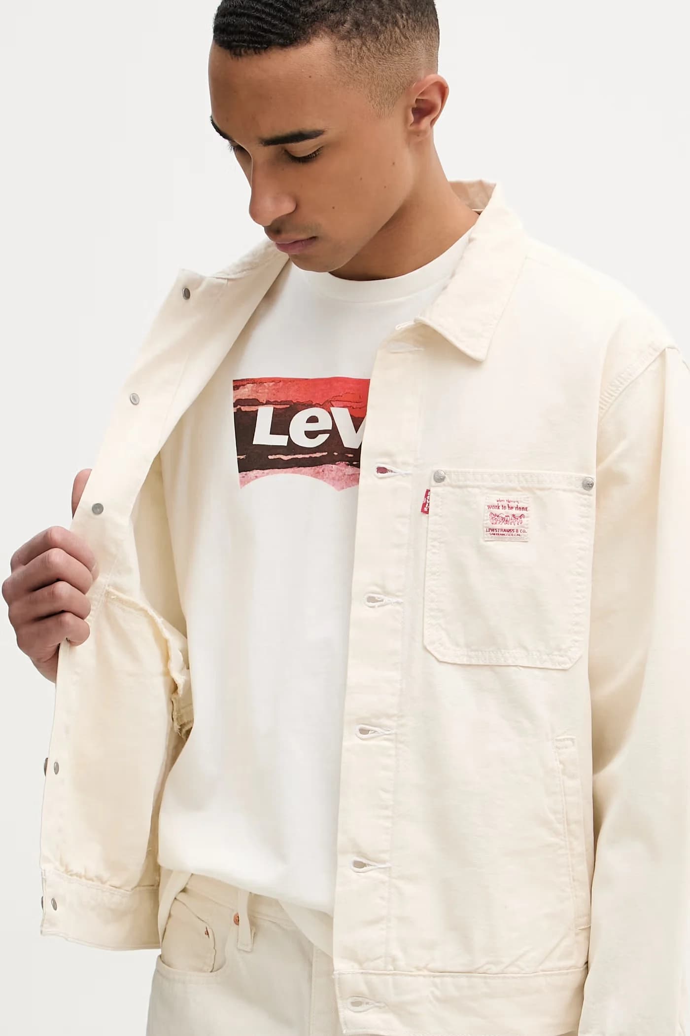 Мужская джинсовая куртка из хлопка SUNRISE TRUCKER x WORKWEAR - фото 11